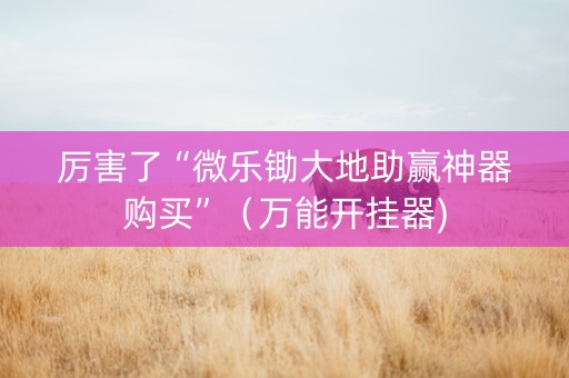厉害了“微乐锄大地助赢神器购买”（万能开挂器)