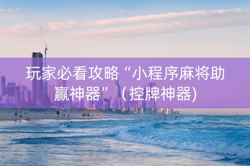 玩家必看攻略“小程序麻将助赢神器”（控牌神器)