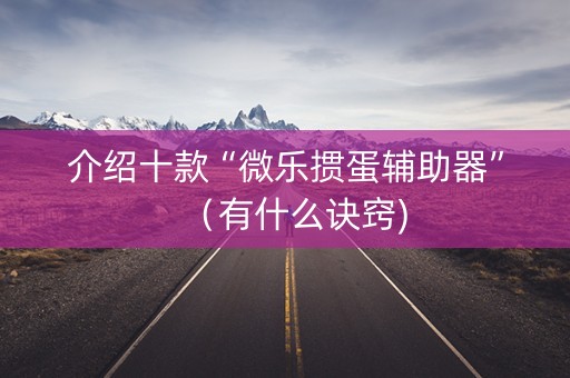 介绍十款“微乐掼蛋辅助器”（有什么诀窍)