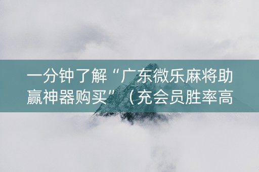 一分钟了解“广东微乐麻将助赢神器购买”（充会员胜率高)