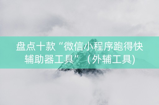 盘点十款“微信小程序跑得快辅助器工具”（外辅工具)
