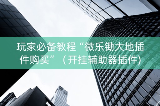 玩家必备教程“微乐锄大地插件购买”（开挂辅助器插件)