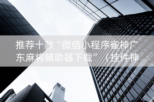 推荐十款“微信小程序雀神广东麻将辅助器下载”（挂件神器)