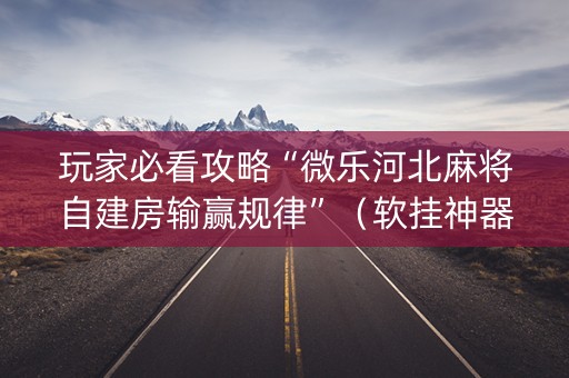 玩家必看攻略“微乐河北麻将自建房输赢规律”（软挂神器)