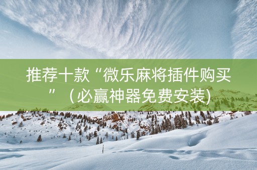 推荐十款“微乐麻将插件购买”（必赢神器免费安装)