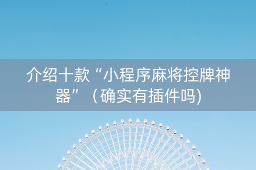 介绍十款“小程序麻将控牌神器”（确实有插件吗)