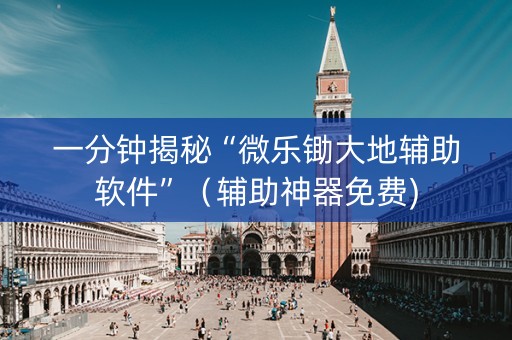 一分钟揭秘“微乐锄大地辅助软件”（辅助神器免费)