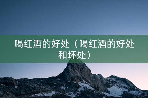 喝红酒的好处（喝红酒的好处和坏处）