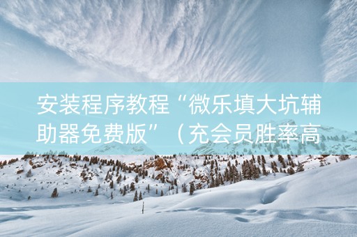 安装程序教程“微乐填大坑辅助器免费版”（充会员胜率高)