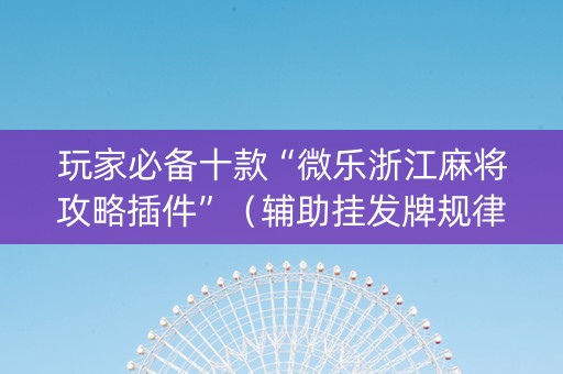 玩家必备十款“微乐浙江麻将攻略插件”（辅助挂发牌规律)