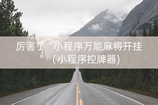 厉害了“小程序万能麻将开挂”（小程序控牌器)