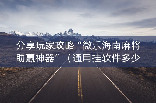 分享玩家攻略“微乐海南麻将助赢神器”（通用挂软件多少钱)