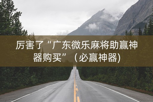 厉害了“广东微乐麻将助赢神器购买”（必赢神器)