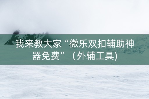 我来教大家“微乐双扣辅助神器免费”（外辅工具)