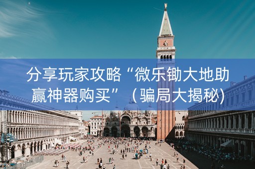 分享玩家攻略“微乐锄大地助赢神器购买”（骗局大揭秘)