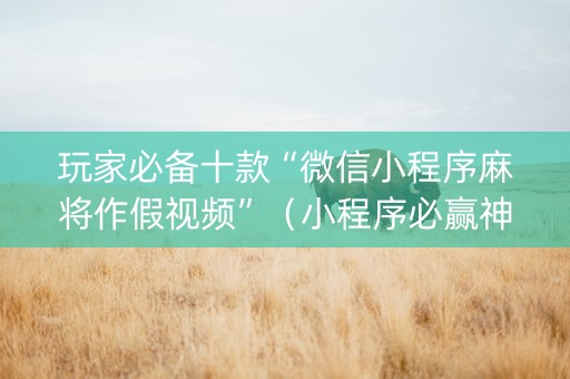 玩家必备十款“微信小程序麻将作假视频”（小程序必赢神器)