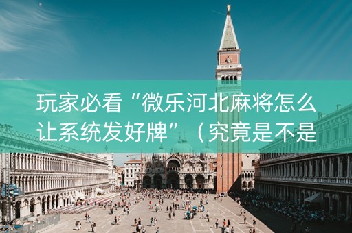 玩家必看“微乐河北麻将怎么让系统发好牌”（究竟是不是有挂)