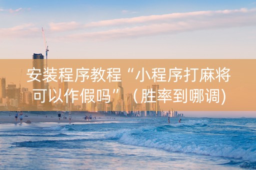 安装程序教程“小程序打麻将可以作假吗”（胜率到哪调)