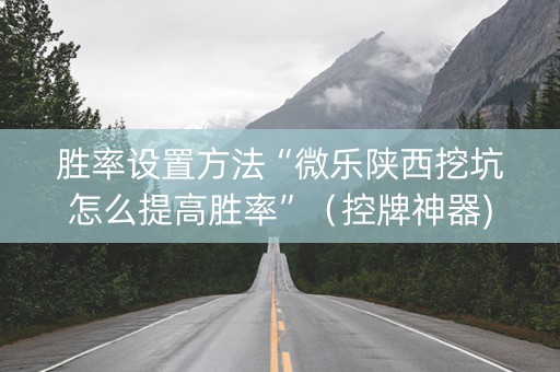 胜率设置方法“微乐陕西挖坑怎么提高胜率”（控牌神器)