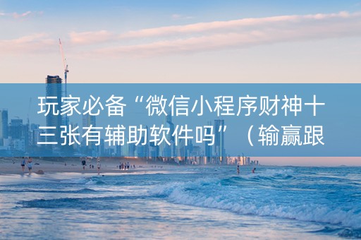 玩家必备“微信小程序财神十三张有辅助软件吗”（输赢跟id号有关系吗)