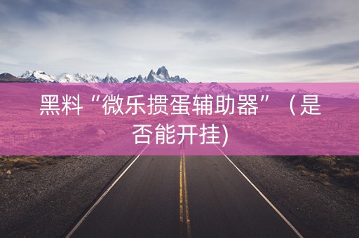 黑料“微乐掼蛋辅助器”（是否能开挂)