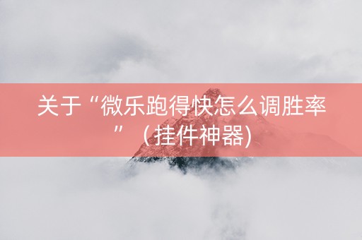 关于“微乐跑得快怎么调胜率”（挂件神器)