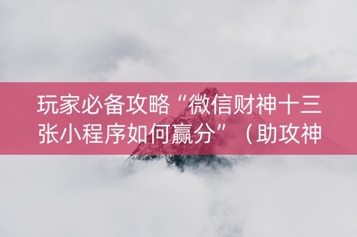 玩家必备攻略“微信财神十三张小程序如何赢分”（助攻神器)