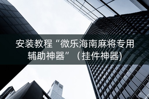 安装教程“微乐海南麻将专用辅助神器”（挂件神器)