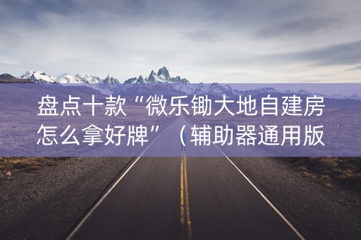 盘点十款“微乐锄大地自建房怎么拿好牌”（辅助器通用版)