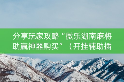 分享玩家攻略“微乐湖南麻将助赢神器购买”（开挂辅助插件)