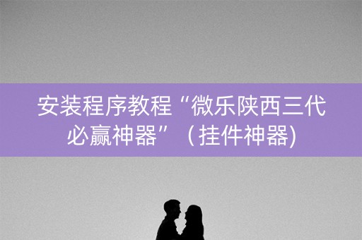 安装程序教程“微乐陕西三代必赢神器”（挂件神器)