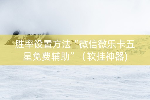 胜率设置方法“微信微乐卡五星免费辅助”（软挂神器)