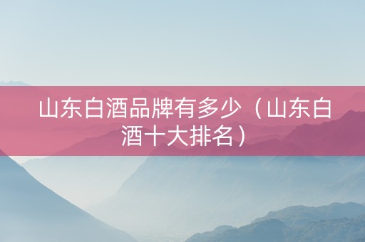 山东白酒品牌有多少（山东白酒十大排名）