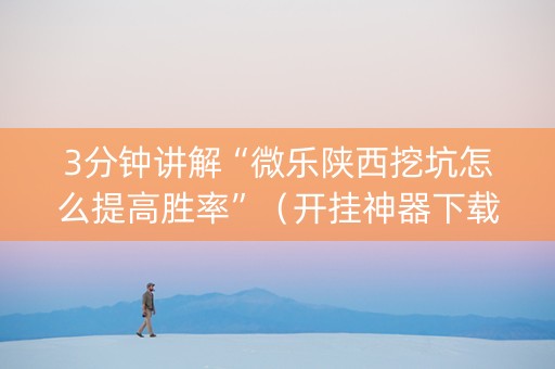 3分钟讲解“微乐陕西挖坑怎么提高胜率”（开挂神器下载)