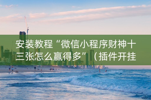 安装教程“微信小程序财神十三张怎么赢得多”（插件开挂免费AI)