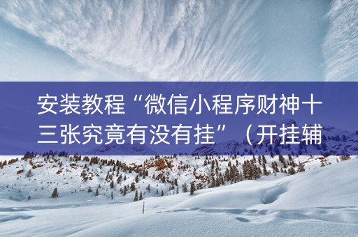 安装教程“微信小程序财神十三张究竟有没有挂”（开挂辅助插件)