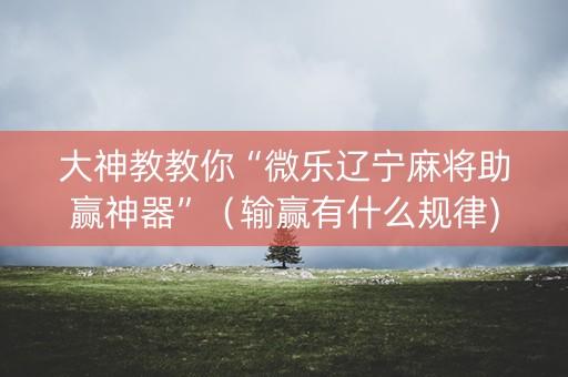 大神教教你“微乐辽宁麻将助赢神器”（输赢有什么规律)