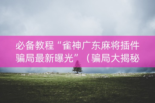 必备教程“雀神广东麻将插件骗局最新曝光”（骗局大揭秘)