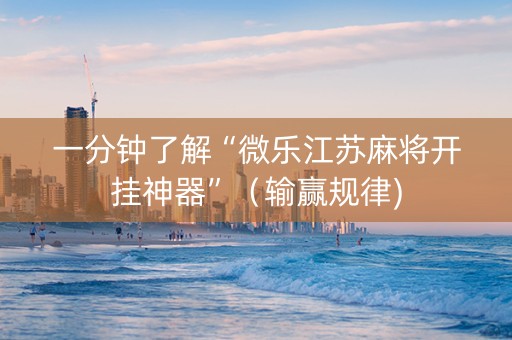 一分钟了解“微乐江苏麻将开挂神器”（输赢规律)