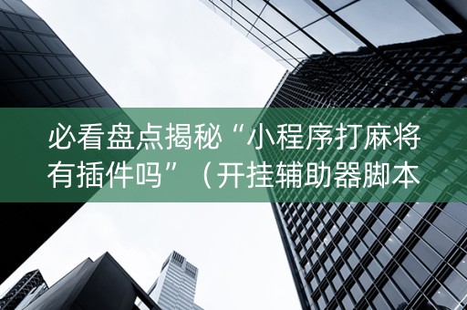 必看盘点揭秘“小程序打麻将有插件吗”（开挂辅助器脚本)