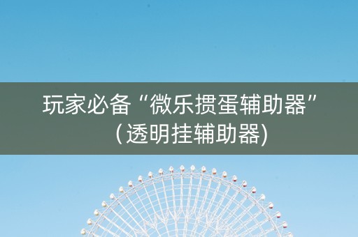 玩家必备“微乐掼蛋辅助器”（透明挂辅助器)