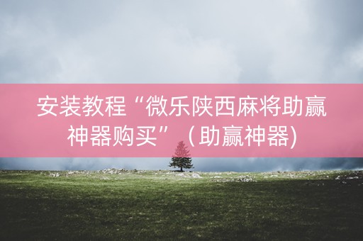 安装教程“微乐陕西麻将助赢神器购买”（助赢神器)