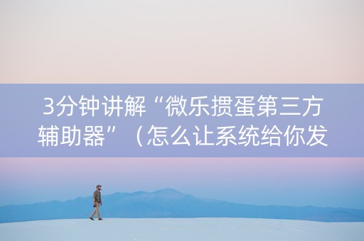 3分钟讲解“微乐掼蛋第三方辅助器”（怎么让系统给你发好牌)