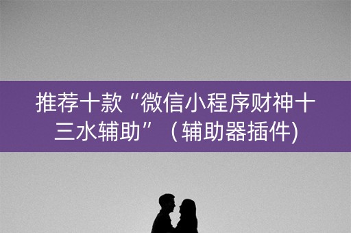 推荐十款“微信小程序财神十三水辅助”（辅助器插件)