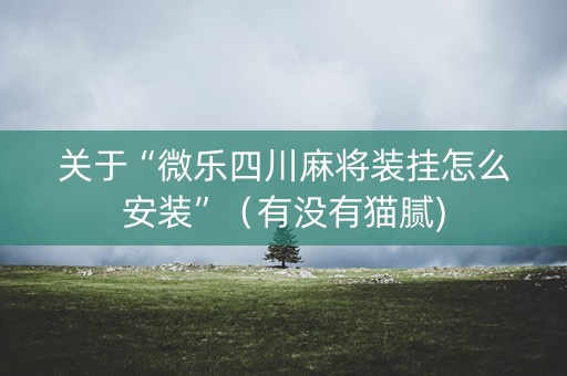 关于“微乐四川麻将装挂怎么安装”（有没有猫腻)