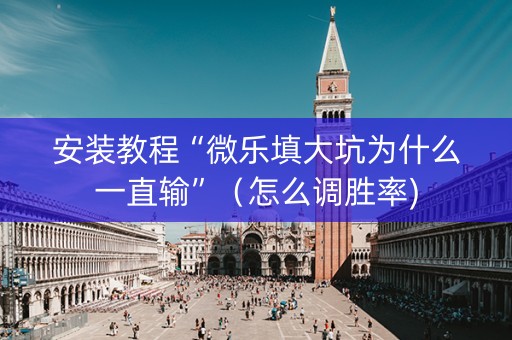 安装教程“微乐填大坑为什么一直输”（怎么调胜率)