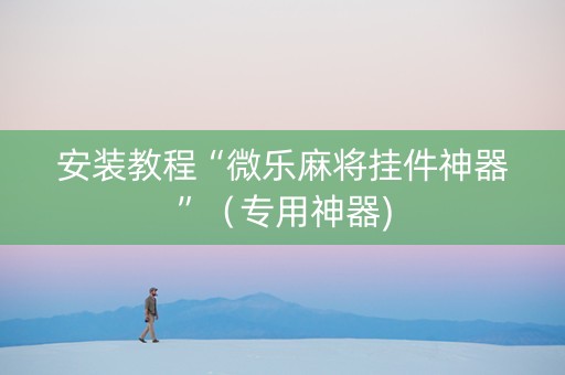 安装教程“微乐麻将挂件神器”（专用神器)