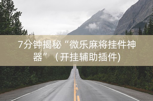 7分钟揭秘“微乐麻将挂件神器”（开挂辅助插件)
