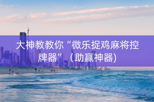 大神教教你“微乐捉鸡麻将控牌器”（助赢神器)