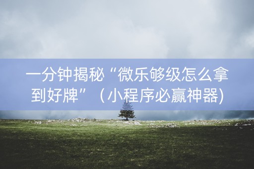 一分钟揭秘“微乐够级怎么拿到好牌”（小程序必赢神器)